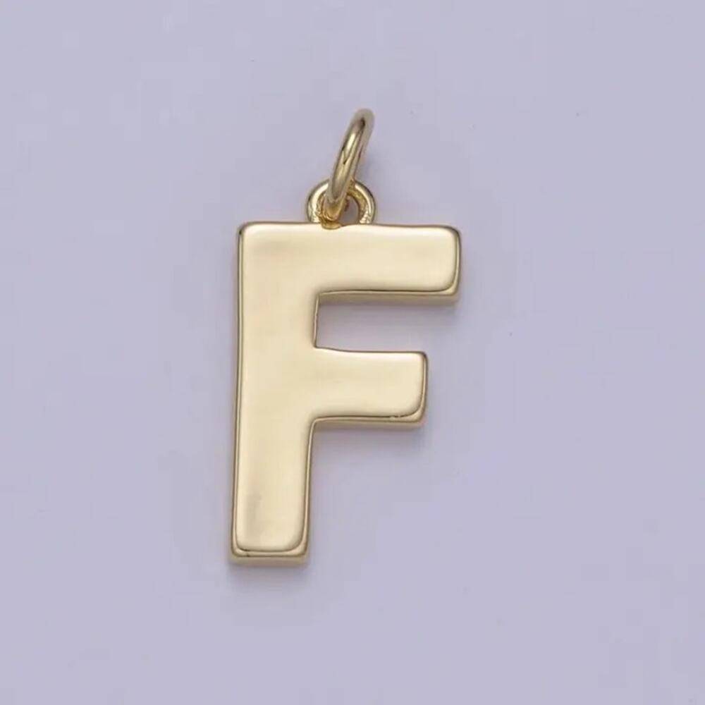 NWT Aim Eternal 14K Gold Filled Letter F Initial Charm Pendant Minimalist Font